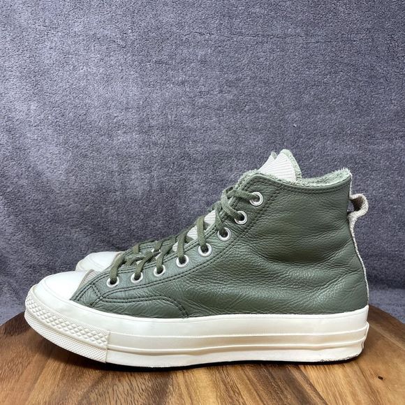Converse Chuck 70 Counter Climate Hi Men’s 8 Green Leather Lined Sneakers Shoes - Picture 3 of 9
